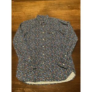 Polo Ralph Lauren Shirt Men's Medium Blue Floral AOP Classic Fit‎ Button Down
